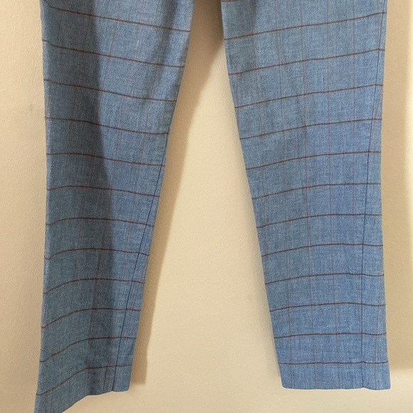 Rebecca Taylor- Windowpane High Rise Crop Twill Pants - Picture 7 of 13